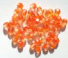 50 6mm Faceted Two Tone Crystal & Orange Beads